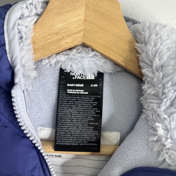 BNWT The North Face Baby ThermoBall One Piece Suit 0-3M Dusty Periwinkle Hooded - Picture 5 of 8